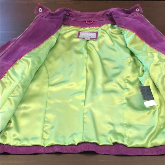 Purple leather jacket only worn a couple of times. - Picture 2 of 3